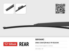 SİLECEK SÜPÜRGESİ ARKA MUZ TİPİ 250mm SKODA CITIGO 10/11 SCIROCCO 05/08-SILBAK SB10ARC