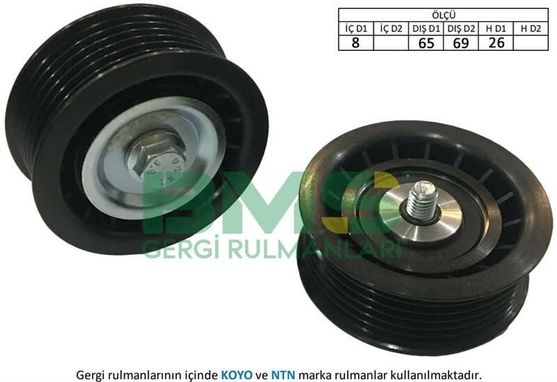 ALTERNATÖR GERGİ RULMANI BRAVO II-PUNTO 1.6 MTJ-2.0 DMTJ 08 DELTA III-MUSA 1.8 08 70x65x26x8-BMS 452-51800046