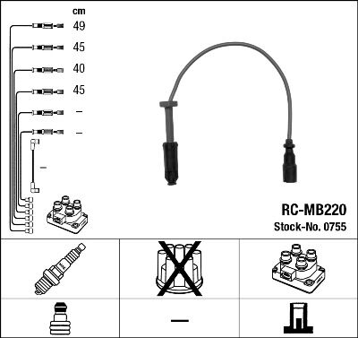 ATESLEME KABLOSU SETI MERCEDES M111 C-CLASS W202 S202-NGK 0755-0300891450