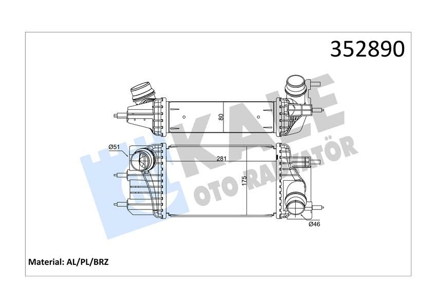 INTERCOOLER NISSAN JUKE 1.5dcı 2010 PULSAR 1.5dcı 2014 NV200 1.5dcı 2010 TURBO RADYATÖRÜ-KALE 352890-144611KB2A-144611KB2B