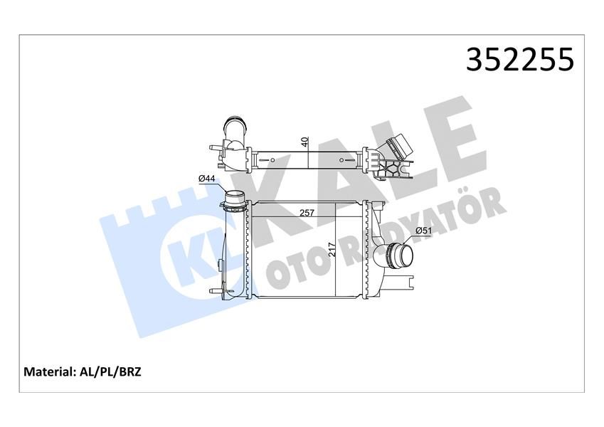 İNTERCOOLER DACIA LOGAN II-MCV II-SANDERO II-RENAULT CLIO IV 0.9 TCE 12-KALE-144963014R