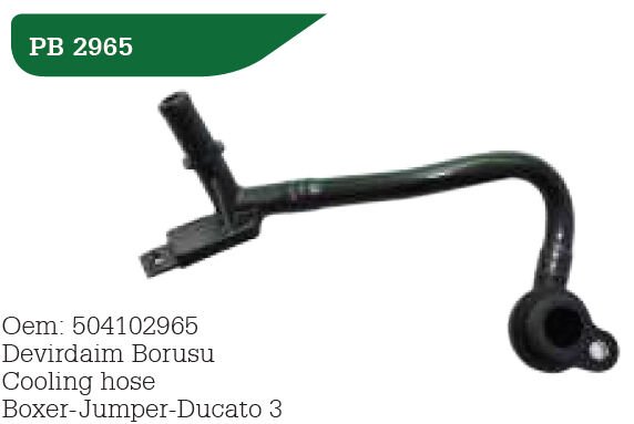 DEVIRDAIM SU BORUSU FIAT DUCATO 06 IVECO DAILY 06 2.3MJET-WPI PB2965-504102965-1021014AA