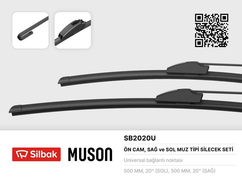 SİLECEK SÜPÜRGESİ 500/500MM MUZ TİPİ DUSTER 10/09-11/14 -LOGAN 07/04-LOGAN MVC 07 SANDERO 06/08-SILBAK SB2020U