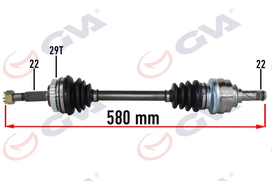 KOMPLE AKS SOL OPEL-MERIVA A 1.6 03-10 ABS Lİ 29 DİŞ 580mm-GVA 4490911-374511-93299247-26111100