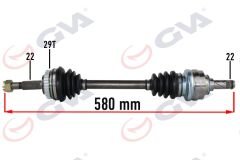 KOMPLE AKS SOL OPEL-MERIVA A 1.6 03-10 ABS Lİ 29 DİŞ 580mm-GVA 4490911-374511-93299247-26111100