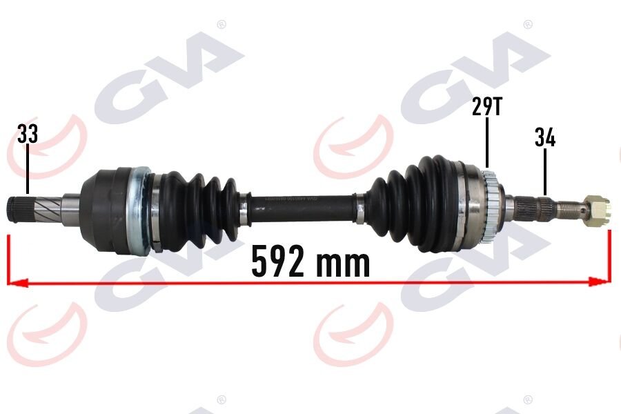 KOMPLE AKS SOL OPEL VECTRA A 1.8-2.0 88-95 -ASTRA F 92-98 -CALIBRA A 89-97 ABS Lİ 29DİŞ 592mm-GVA 4490106-374183-374235-90540865