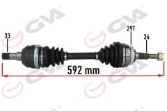 KOMPLE AKS SOL OPEL VECTRA A 1.8-2.0 88-95 -ASTRA F 92-98 -CALIBRA A 89-97 ABS Lİ 29DİŞ 592mm-GVA 4490106-374183-374235-90540865