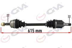 KOMPLE AKS SOL OPEL CORSA D 1.0-1.2-1.4 07-14 -CORSA E 15 -ADAM 13 615mm-GVA 4490236-374789-374633-26119530-13149830
