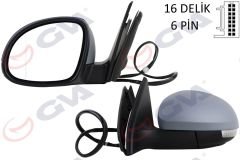 DIŞ DİKİZ AYNASI SOL TIGUAN 09 ELEKTRİKLİ ISITMALI ASTARLI SİNYALLİ ASFERİK VM-383EHPAL-GVA-5N1857507P