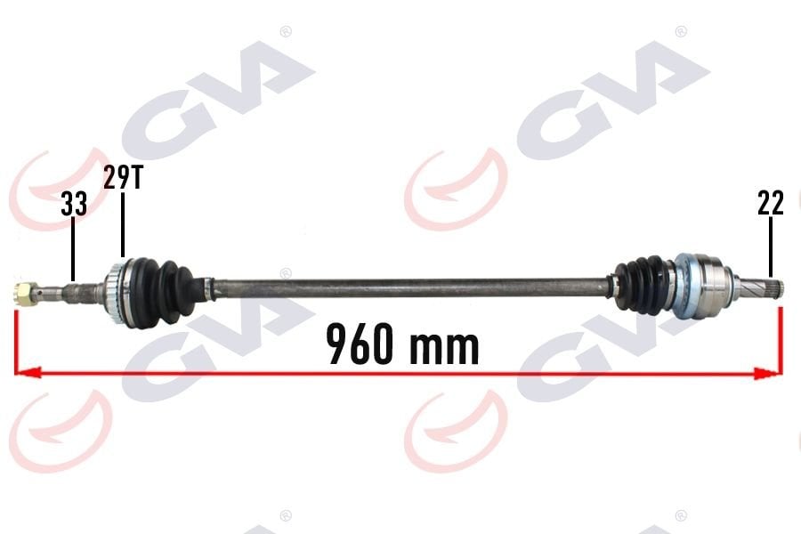 KOMPLE AKS SAĞ OPEL VECTRA B 1.6 99-02 MAKYAJLI KASA ABS Lİ 29DİŞ 960mm-GVA 4490115-374350-9119915-93184264