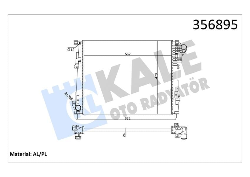 SU RADYATÖRÜ RENAULT TRAFIC II-OPEL VIVARO-NISSAN PRIMASTAR 2.0DCI-CDTI 06 MT MEKANİK 562x470x24 93854164-KALE 356895-8200411166-2140000Q0C-4416948