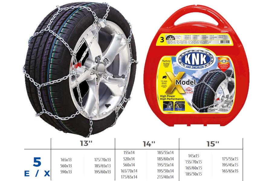 PATİNAJ ZİNCİRİ TAKMATİK ÇAPRAZ 13-14-15 JANT ZİNCİR EBATLARI İÇİN RESİME BAKINIZ-KNK1 X05