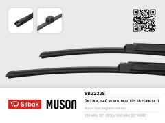 SİLECEK SÜPÜRGESİ 550/550mm MUZ TİPİ A4 03-04 CABRILOET 04-07 MERCEDES C-Class 03-07 MERCEDES CLK-SILBAK SB2222E