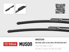SİLECEK SÜPÜRGESİ 550/550mm MUZ TİPİ AUDI A6 04/05-SILBAK SB2222G