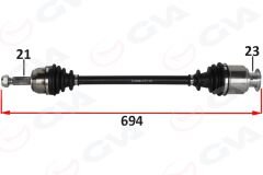 ÖN AKS SAĞ RENAULT EXPRESS F40.G40 1.9 D UZUNLUK 85-98-GVA 4416110-7700748855-8200323959-7700748854