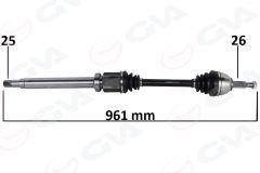 ÖN KOMPLE AKS SAĞ TRANSIT CONNECT 1.8 TDCI 02 14 75-90-110PS 960mm-GVA 4433152-9T163B436AA-2T143B436AH