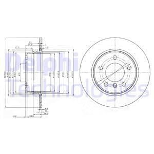 FREN DISKI ARKA BMW E81 E87 05 11-DELPHI BG3948C-34216855001