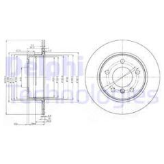 FREN DISKI ARKA BMW E81 E87 05 11-DELPHI BG3948C-34216855001