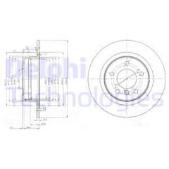FREN DISKI ARKA BMW E81 E87 E90-DELPHI BG3960-34216855002